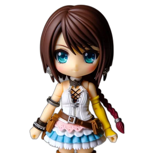 3d render, concept art, anime-style, figurine, features, female, character, wearing transparent PNG cut-out