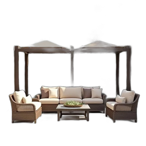 furniture, 3d render, photorealistic, earth tones transparent PNG cut-out