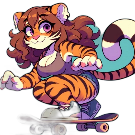 concept art, cartoon, fantasy art, pixel art, animated, tiger-like, character, human transparent PNG cut-out
