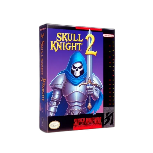 pixel art, mockup, skull, knight, game, box, snes, platform transparent PNG cut-out
