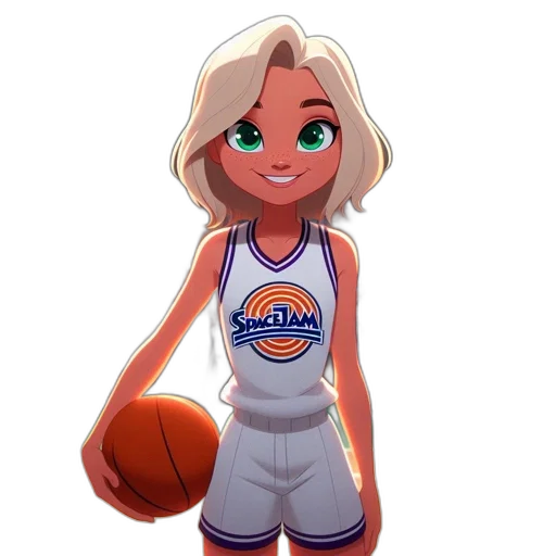 cartoon, pixel art, concept art, 3d render, blonde, female, character, space transparent PNG cut-out