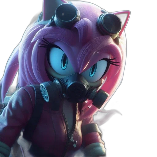 jacket, staff, concept art, cyberpunk, 3d render, anime, anthropomorphic, creature transparent PNG cut-out