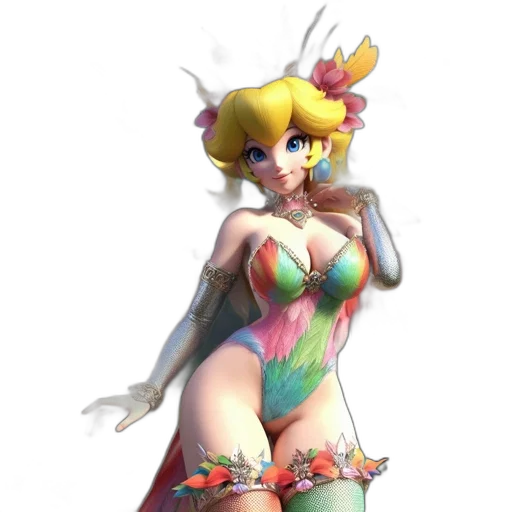 dress, concept art, 3d render, fantasy art, pixel art, pastel, animated, female transparent PNG cut-out