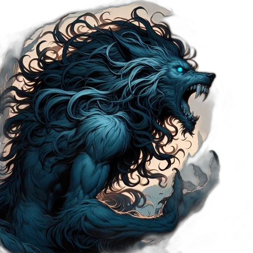 dragon, hair, creature, mask, fantasy art, concept art, photorealistic, comic book art transparent PNG cut-out