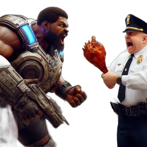 weapon, concept art, fire, intense, comical, clash, happens, urban transparent PNG cut-out