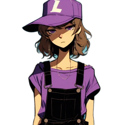 staff, hat, jacket, cartoon, vaporwave, anime, pixel art, pastel transparent PNG cut-out