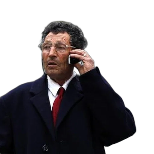 staff, man, dark, coat, red, tie, talks, his transparent PNG cut-out