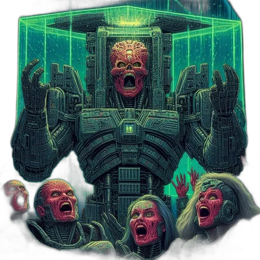 robot, creature, face, concept art, cyberpunk, comic book art, fantasy art, outer space transparent PNG cut-out