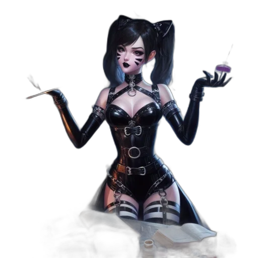 staff, mask, dress, concept art, fantasy art, pixel art, comic book art, dark transparent PNG cut-out