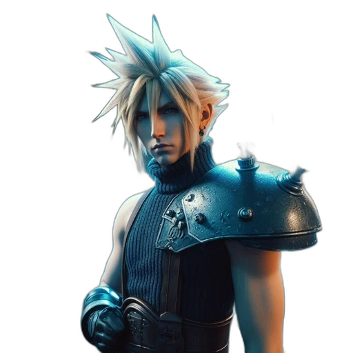 dragon, hair, face, concept art, 3d render, fantasy art, photorealistic, blue transparent PNG cut-out