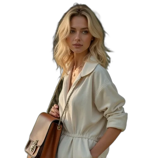 jacket, dress, staff, photorealistic transparent PNG cut-out