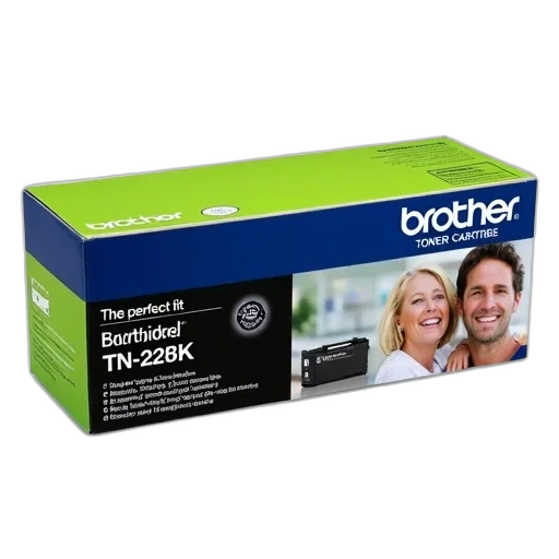 brother, tn-242bk, toner, cartridge, shown, original, packaging, green transparent PNG cut-out