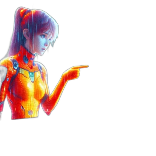 robot, dress, weapon, flower, anime, concept art, pixel art, 3d render transparent PNG cut-out