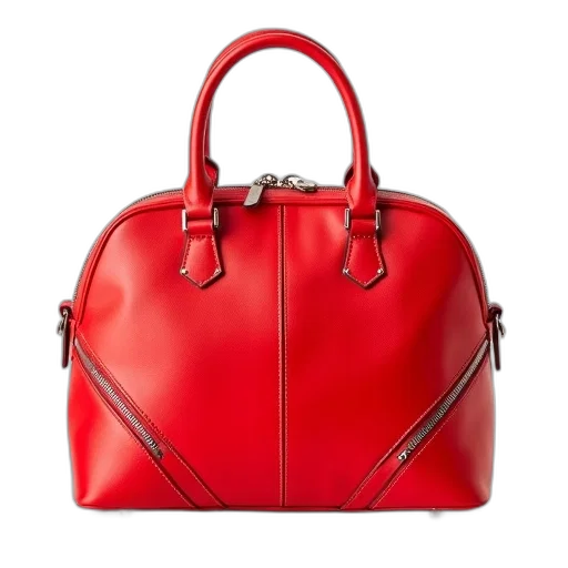 red, bright, leather, handbag, shiny, finish, smooth, texture transparent PNG cut-out