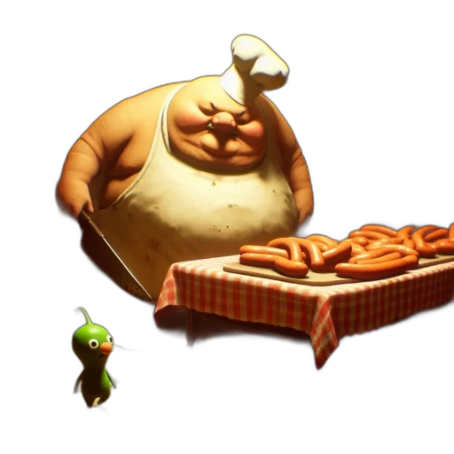 food, creature, furniture, concept art, pixel art, 3d render, fantasy art, green transparent PNG cut-out