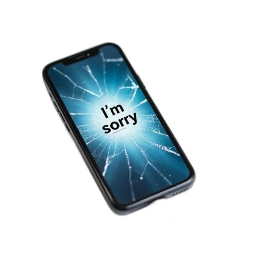 robot, jacket, staff, smartphone, cracked, screen, lying, white transparent PNG cut-out