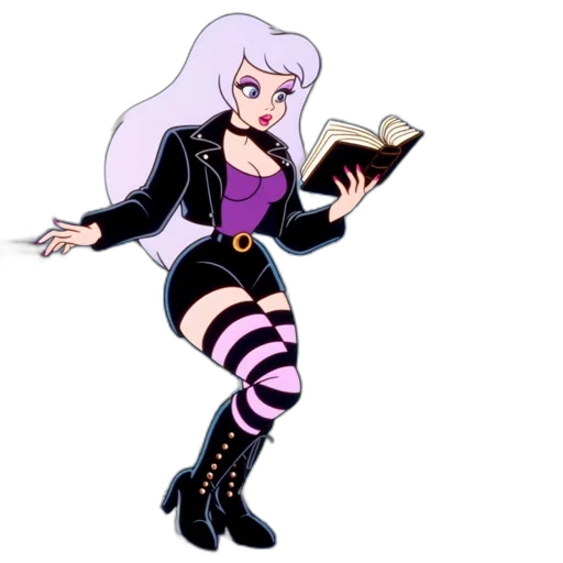 cartoon, comic book art, concept art, fantasy art, monochrome, dark, woman, flowing transparent PNG cut-out