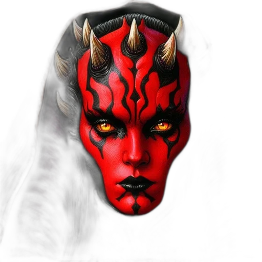 mask, face, crown, fantasy art, photorealistic, concept art, 3d render, red transparent PNG cut-out
