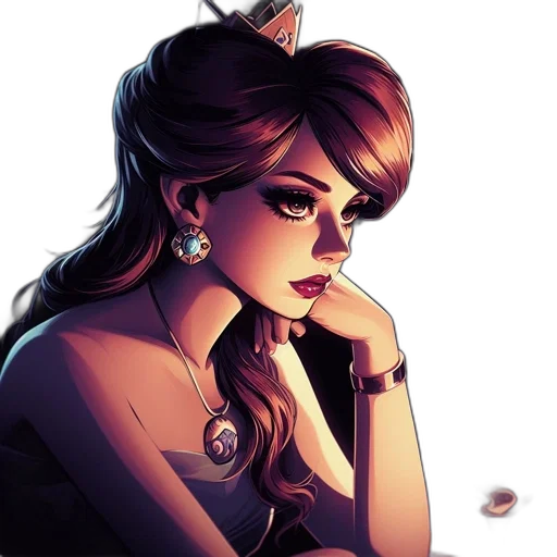 jewelry, crown, face, staff, fantasy art, cartoon, concept art, pixel art transparent PNG cut-out