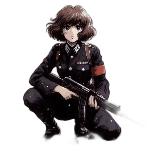 jacket, weapon, staff, sword, concept art, pixel art, anime, comic book art transparent PNG cut-out