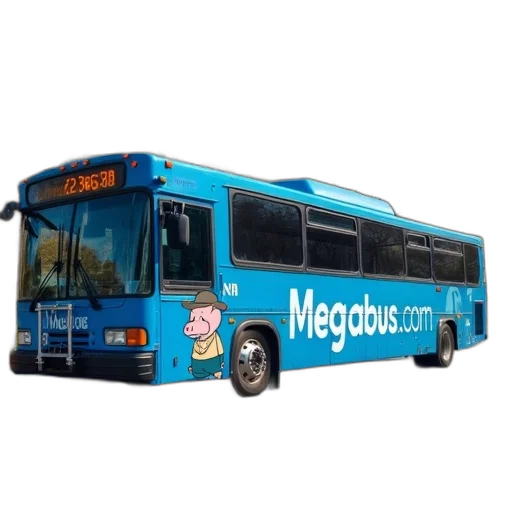 staff, 3d render, cartoon, concept art, photorealistic, blue, city, bus transparent PNG cut-out