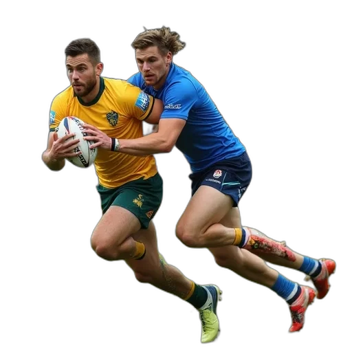 australian, football, player, angus, mcneilen, tackled, his, teammate transparent PNG cut-out