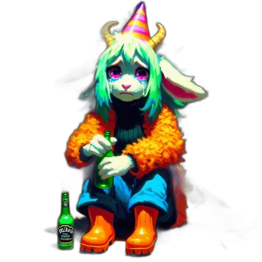 jacket, hat, bottle, dragon, pixel art, concept art, 3d render, fantasy art transparent PNG cut-out