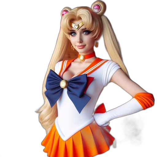 dress, anime, 3d render, concept art, fantasy art, individual, cosplays, sailor transparent PNG cut-out