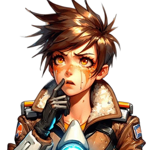 jacket, face, staff, weapon, concept art, pixel art, comic book art, cyberpunk transparent PNG cut-out