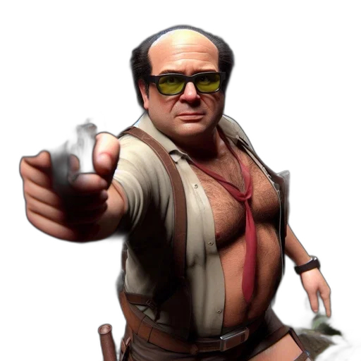 staff, weapon, jacket, animal, concept art, 3d render, comic book art, photorealistic transparent PNG cut-out