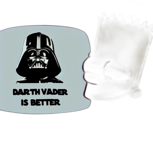 bart, simpson, enjoys, viewing, star, wars, darth, vader transparent PNG cut-out