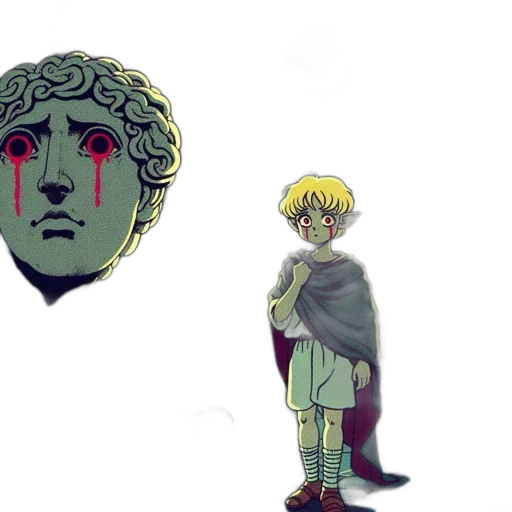 mask, face, crown, creature, concept art, vaporwave, anime, pixel art transparent PNG cut-out