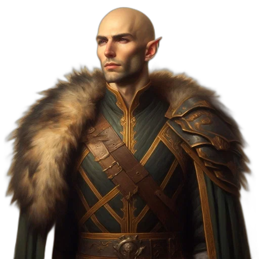 jacket, staff, face, sword, fantasy art, concept art, 3d render, photorealistic transparent PNG cut-out