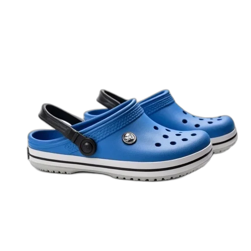 shoes, blue, crocs, shoe, black, strap, white, sole transparent PNG cut-out