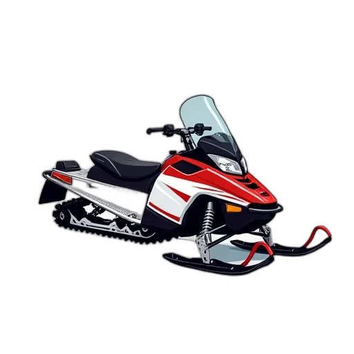 weapon, 3d render, photorealistic, concept art, cartoon, red, white, snowmobile transparent PNG cut-out