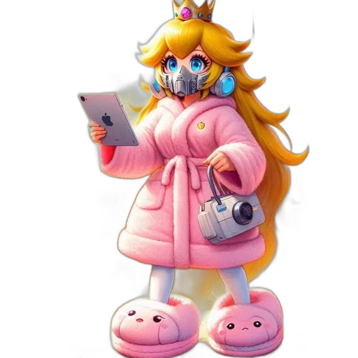 dress, crown, animal, creature, concept art, pixel art, 3d render, vaporwave transparent PNG cut-out