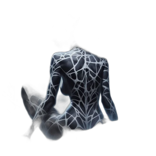 jacket, robot, dress, mask, 3d render, concept art, cyberpunk, pixel art transparent PNG cut-out