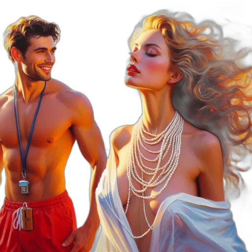 jewelry, photorealistic, concept art, fantasy art, oil painting, sunset, fire, golden transparent PNG cut-out
