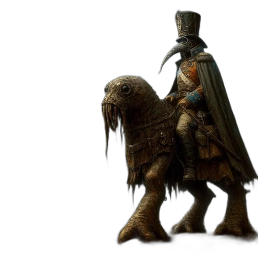 creature, concept art, fantasy art, 3d render, during, storm, soldiers, wearing transparent PNG cut-out