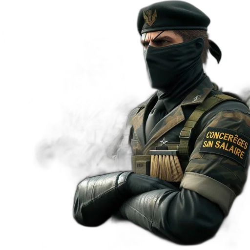weapon, mask, staff, jacket, concept art, photorealistic, fantasy art, pixel art transparent PNG cut-out