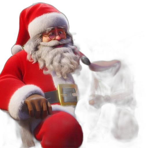 3d render, photorealistic, concept art, two, animated, characters, santa, claus transparent PNG cut-out