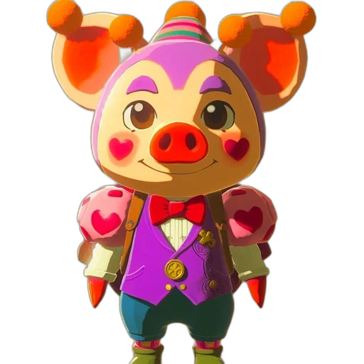 mask, animal, creature, face, 3d render, concept art, animated, pig transparent PNG cut-out