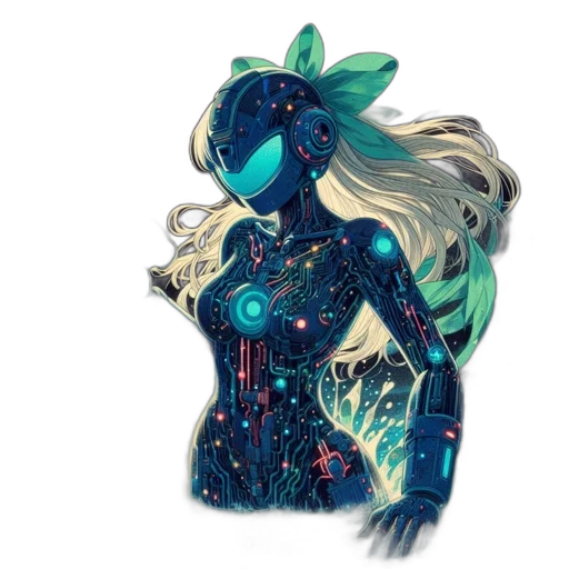 dress, jacket, hair, mask, concept art, fantasy art, pixel art, vaporwave transparent PNG cut-out
