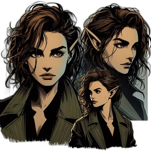 jacket, comic book art, concept art, cartoon, pixel art, earth tones, dark, green transparent PNG cut-out