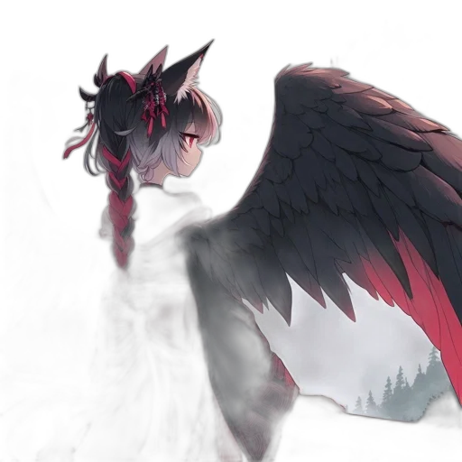 dragon, creature, animal, concept art, fantasy art, anime, watercolor, dark transparent PNG cut-out