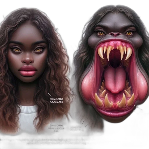 creature, face, mask, concept art, photorealistic, fantasy art, 3d render, dark transparent PNG cut-out