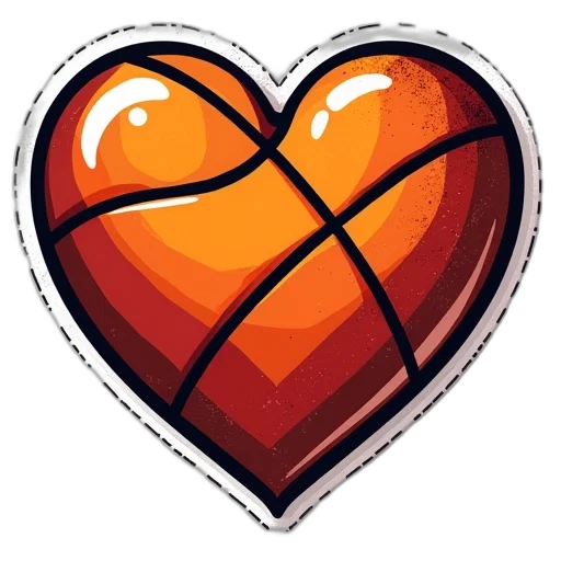 pixel art, concept art, basketball, heart transparent PNG cut-out