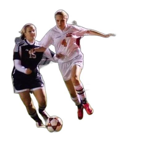 two, female, soccer, players transparent PNG cut-out