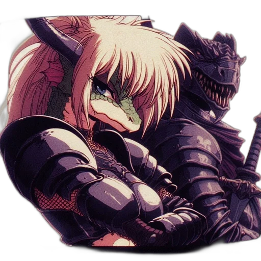 dragon, mask, weapon, creature, pixel art, concept art, anime, fantasy art transparent PNG cut-out