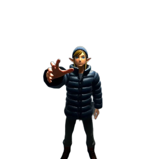 jacket, staff, face, creature, 3d render, concept art, pixel art, cartoon transparent PNG cut-out